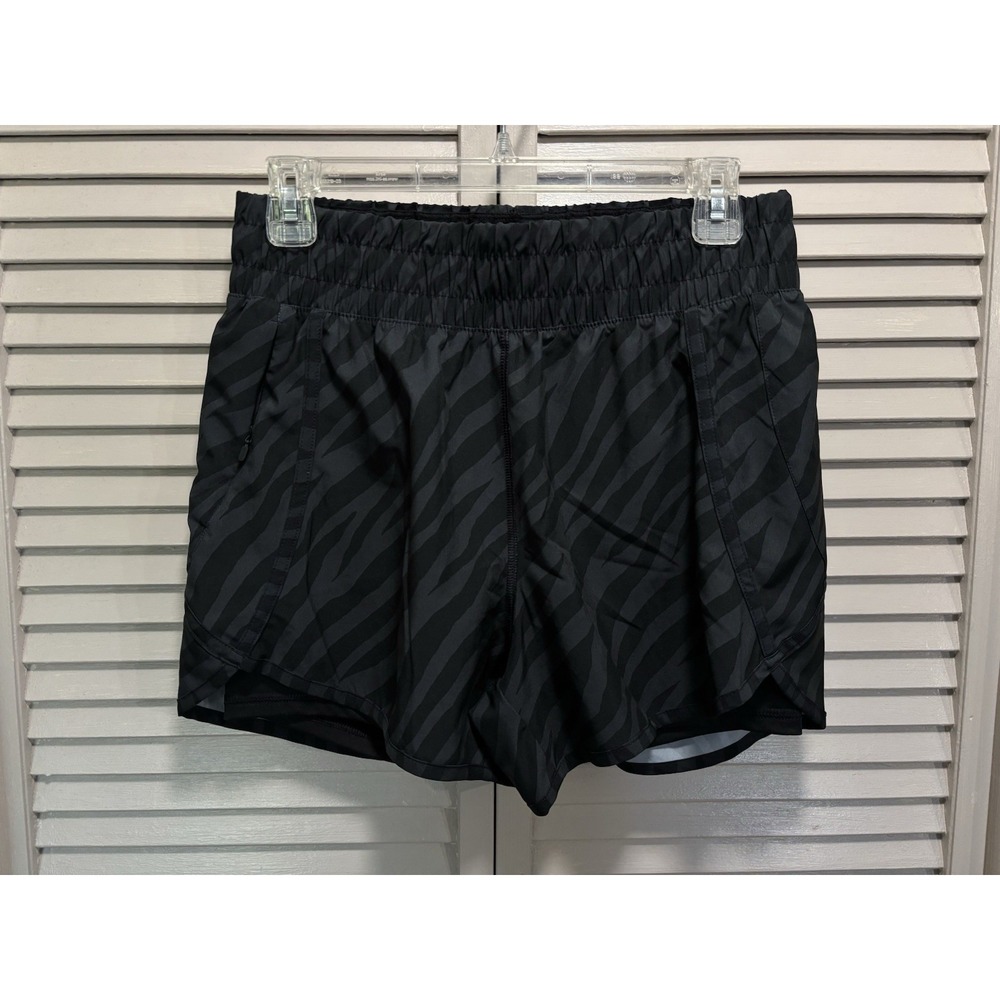 Shorts Women Avia Running Active Gym Sport Pull On Size Sm Gray‎ Zebra Lined